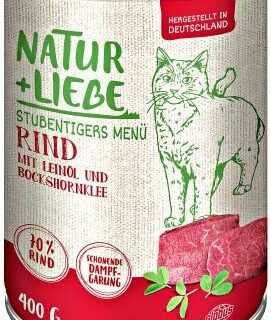 Natur + Liebe Stubentigers Menü Rind mit Leinöl und Bockshornklee, 400 g